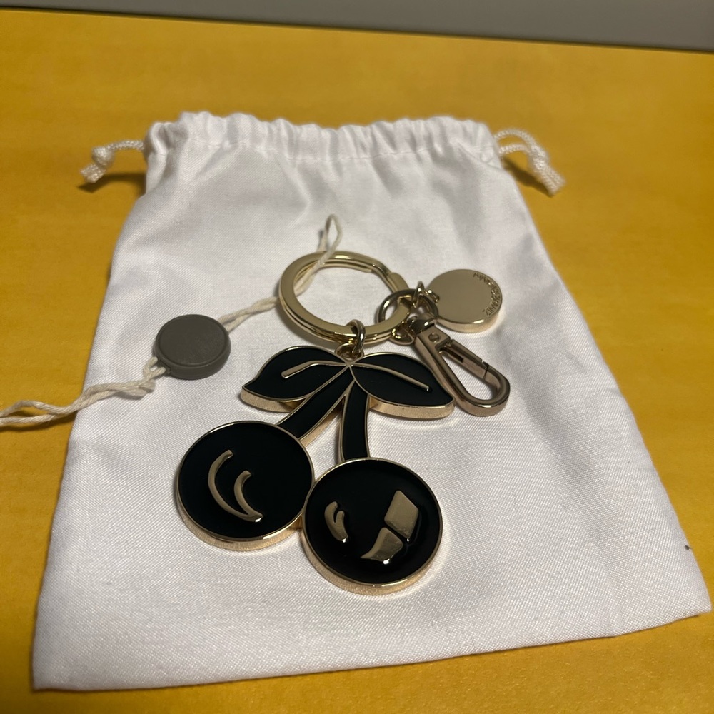 ZIMMERMANN Gold-tone enamel cherry keychain Brand New w bag! Best gift GWP